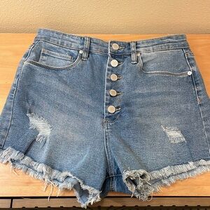 Blank NYC The Barrow high waist cutoff jean shorts button fly 29 W